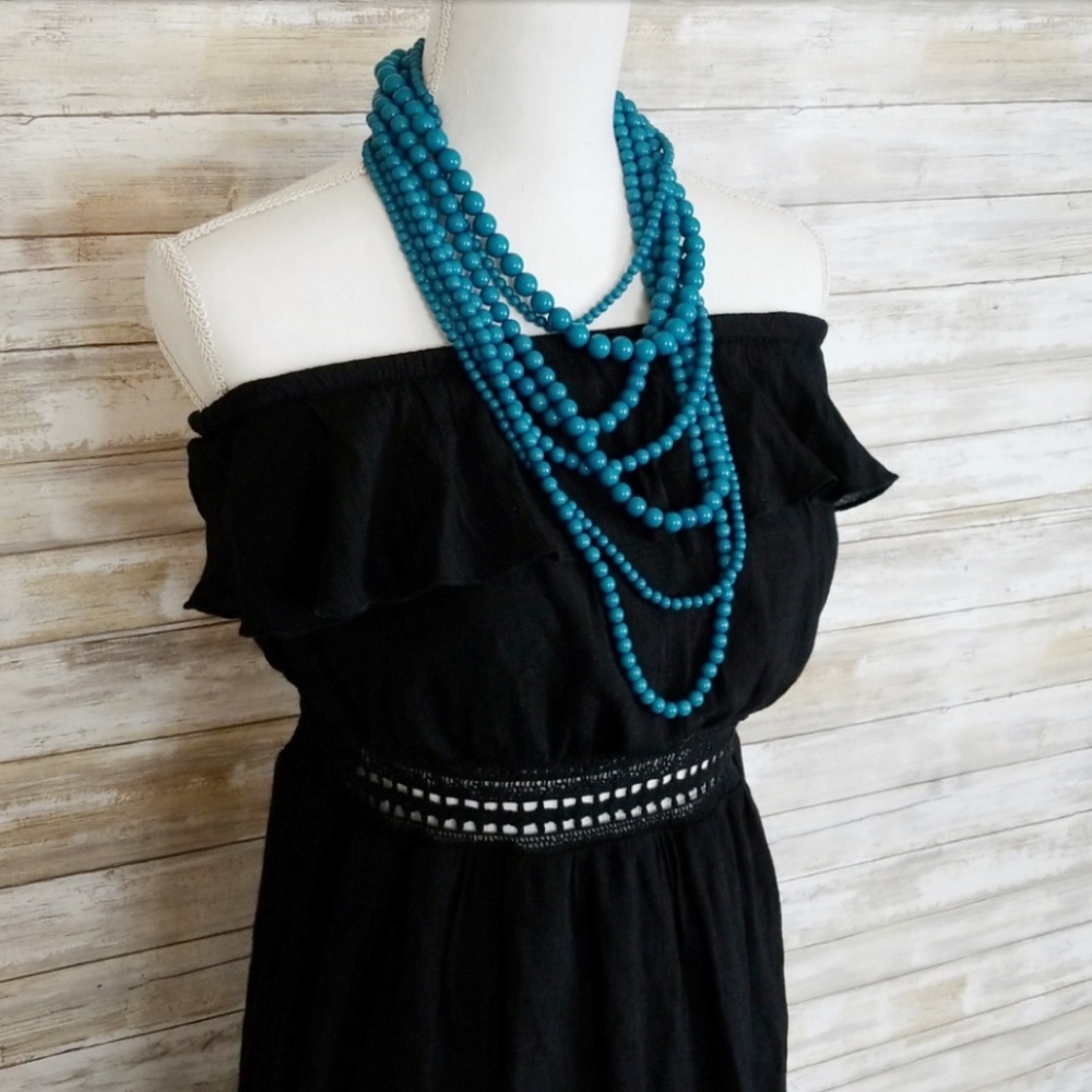 Black Strapless Maxi Dress Size 15/17